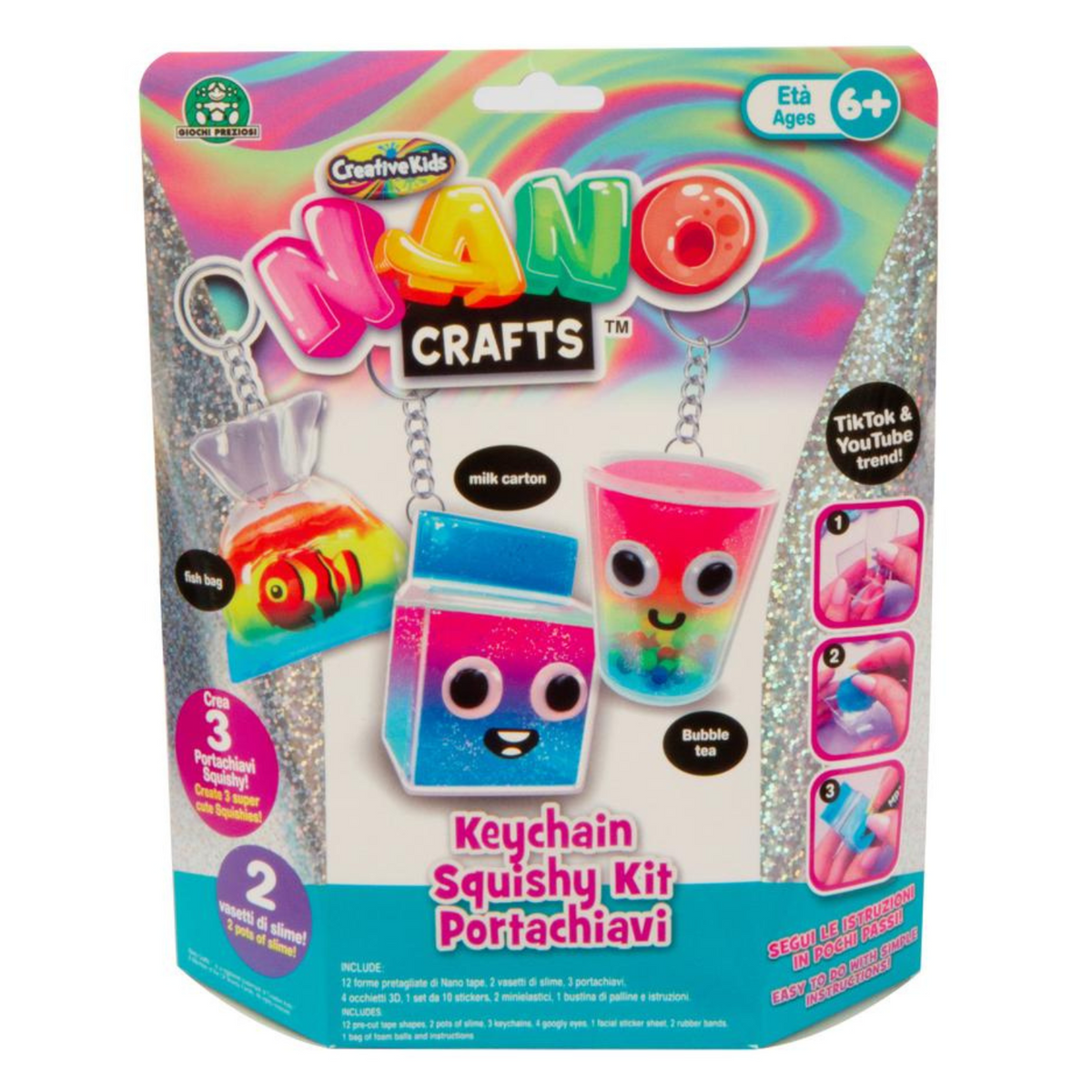 Nano Crafts Portachiavi Squishy Kit Giochi Preziosi Giocagiò