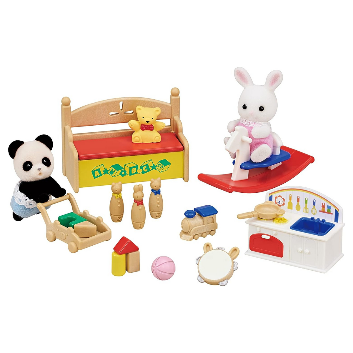 Sylvanian Families Scatola dei giochi per Bebe Coniglio Neve e Bebe Panda Epoch Giocagio Giocagio