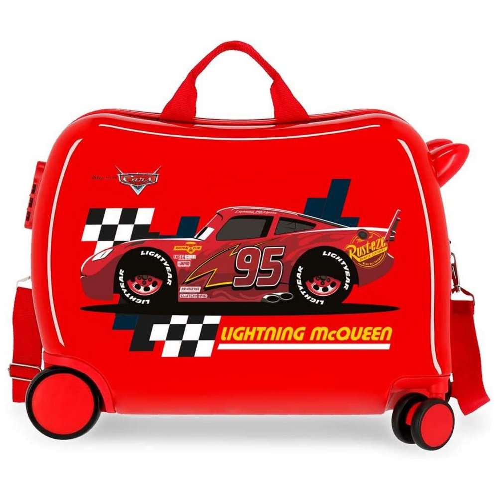 Trolley Cavalcabile 4 Ruote Cars Lightning Mcqueen Rosso
