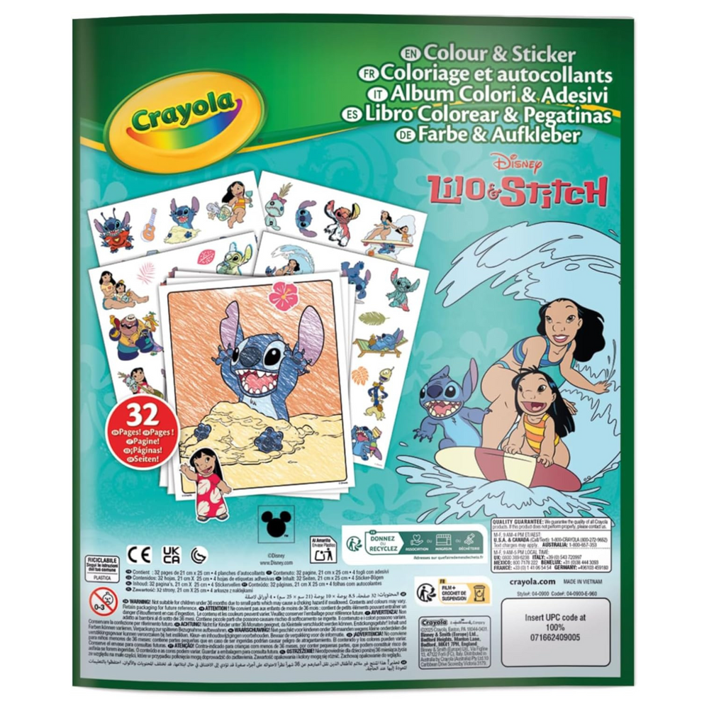 Album da colorare Stitch con sticker