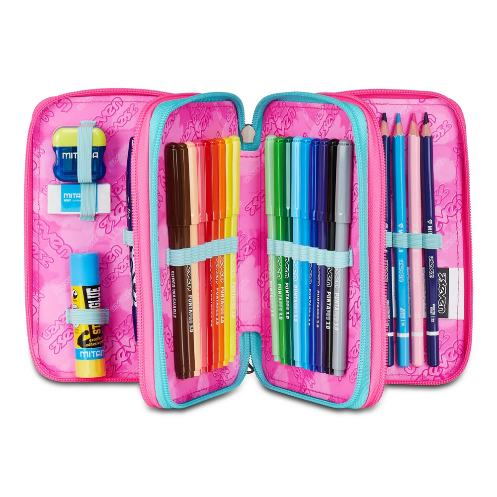 Astuccio Seven 3 Zip Glow Love Girl