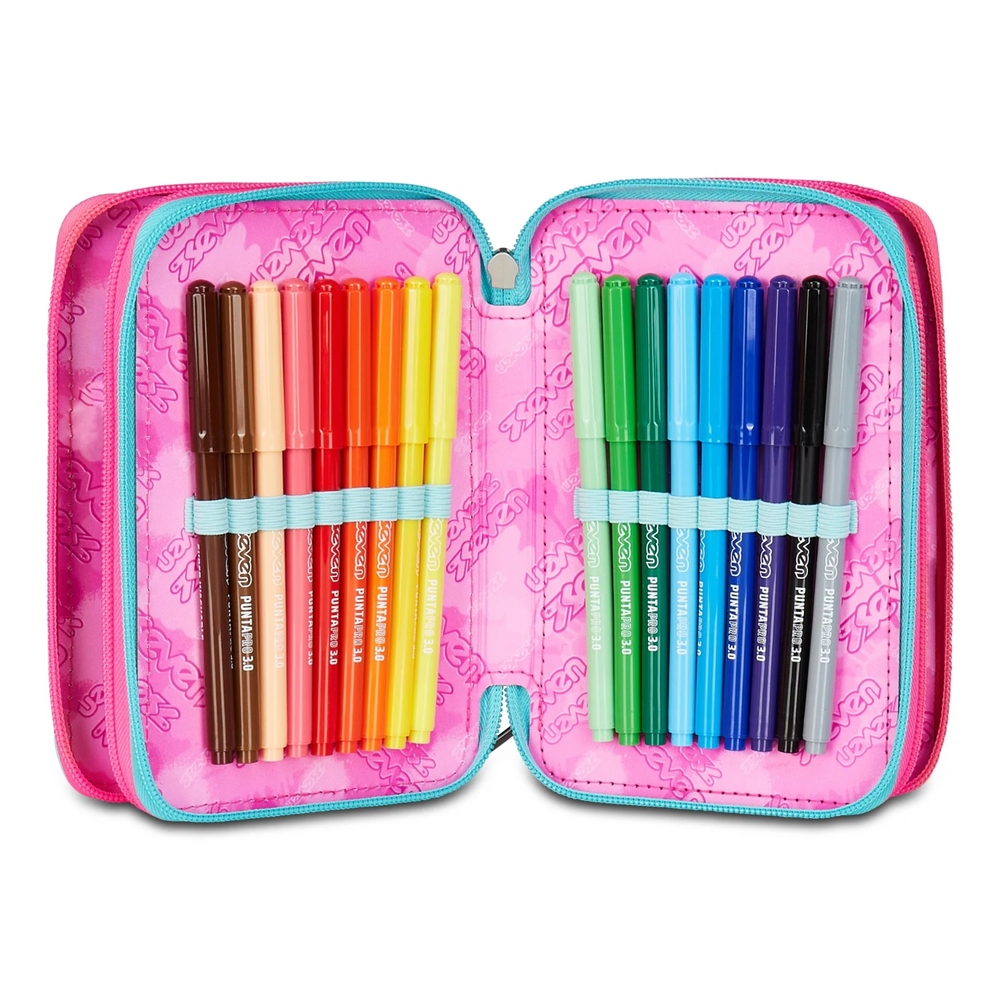 Astuccio Seven 3 Zip Glow Love Girl