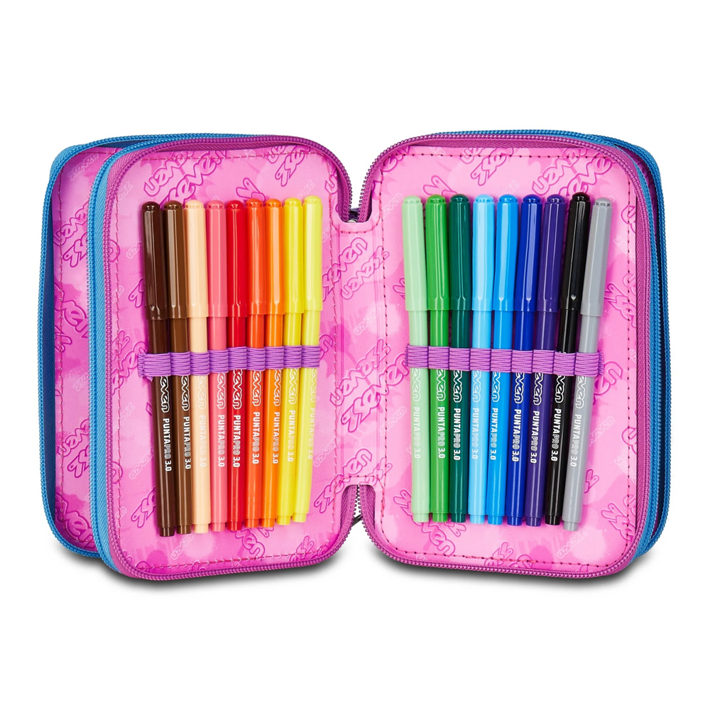 Astuccio Seven 3 Zip Quick Graffiti Girl