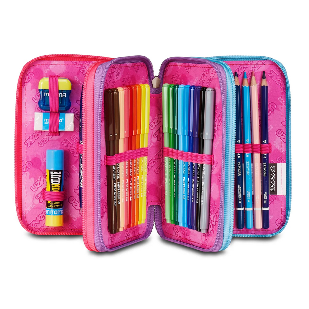Astuccio Seven 3 Zip Sprint Paint Girl