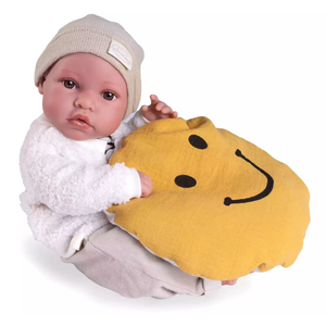Bambola Reborn Neonato Erik 42 cm Con Cuscino Smile Antonio Juan