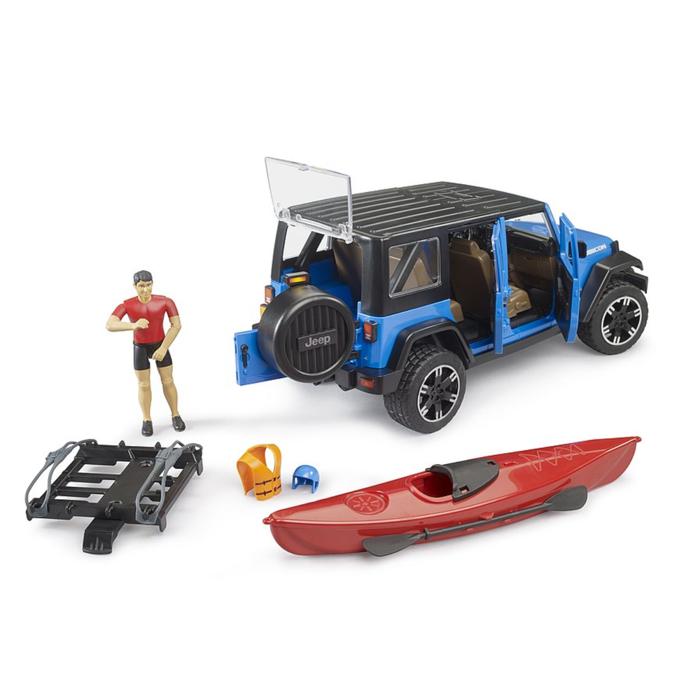 Bruder 02529 - Jeep Wrangler Rubicon Unlimited con kayak e kayaker