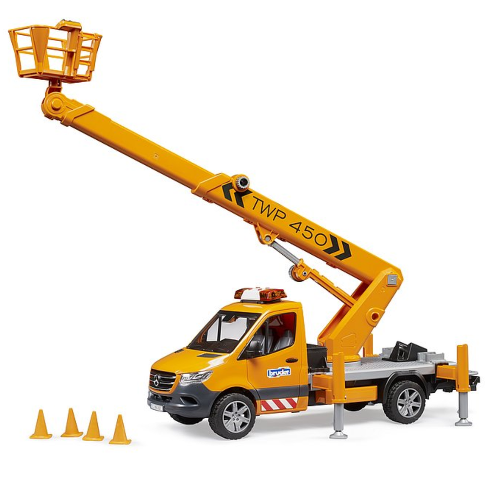 Bruder 02679 - MB Sprinter con piattaforma di lavoro e modulo luci e suoni