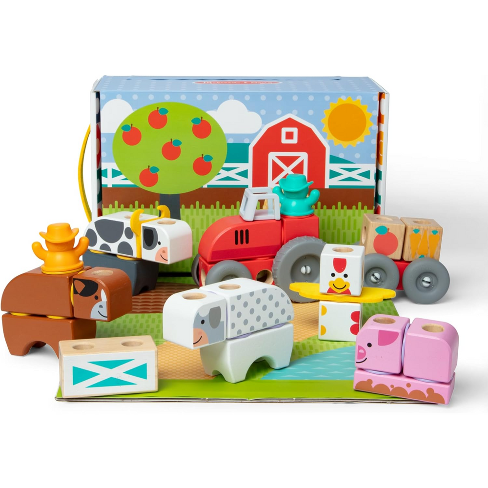 Melissa & Doug Blockables Fattoria Blocchi Costruzione In Legno