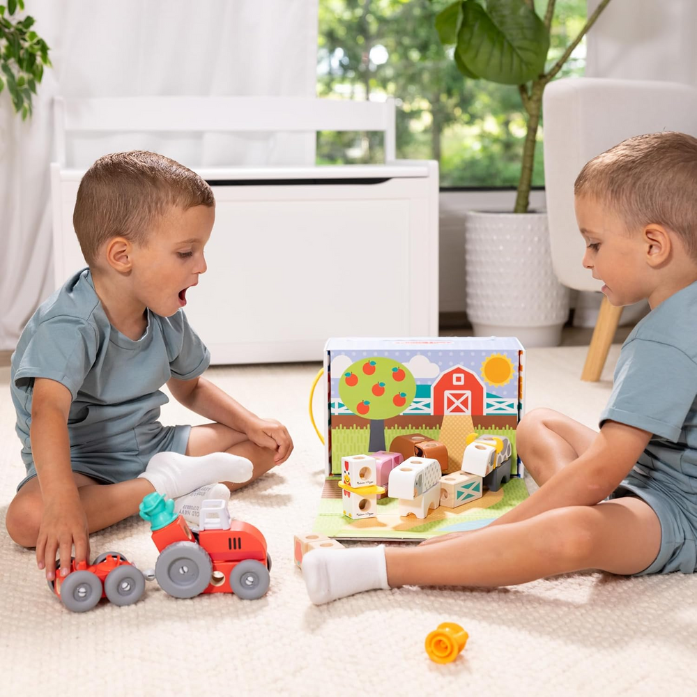Melissa & Doug Blockables Fattoria Blocchi Costruzione In Legno