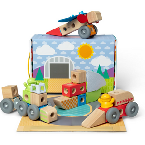 Melissa & Doug Blockables Veicoli Blocchi Costruzione In Legno