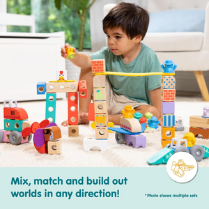 Melissa & Doug Blockables Veicoli Blocchi Costruzione In Legno