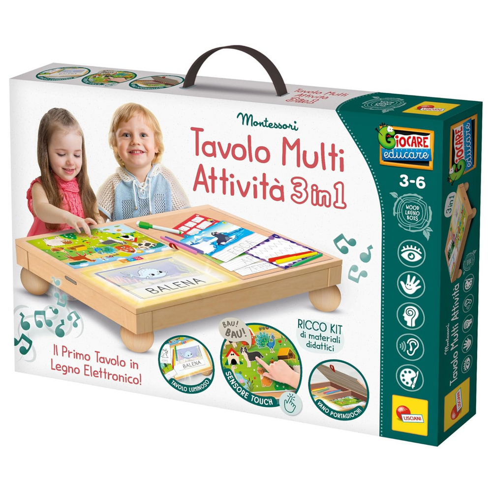 Montessori Legno Tavolo Multi Attività 3 In 1