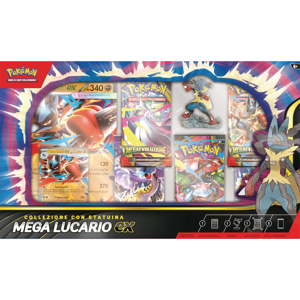Pokemon Collezione Con Statuina Mega Lucario-ex