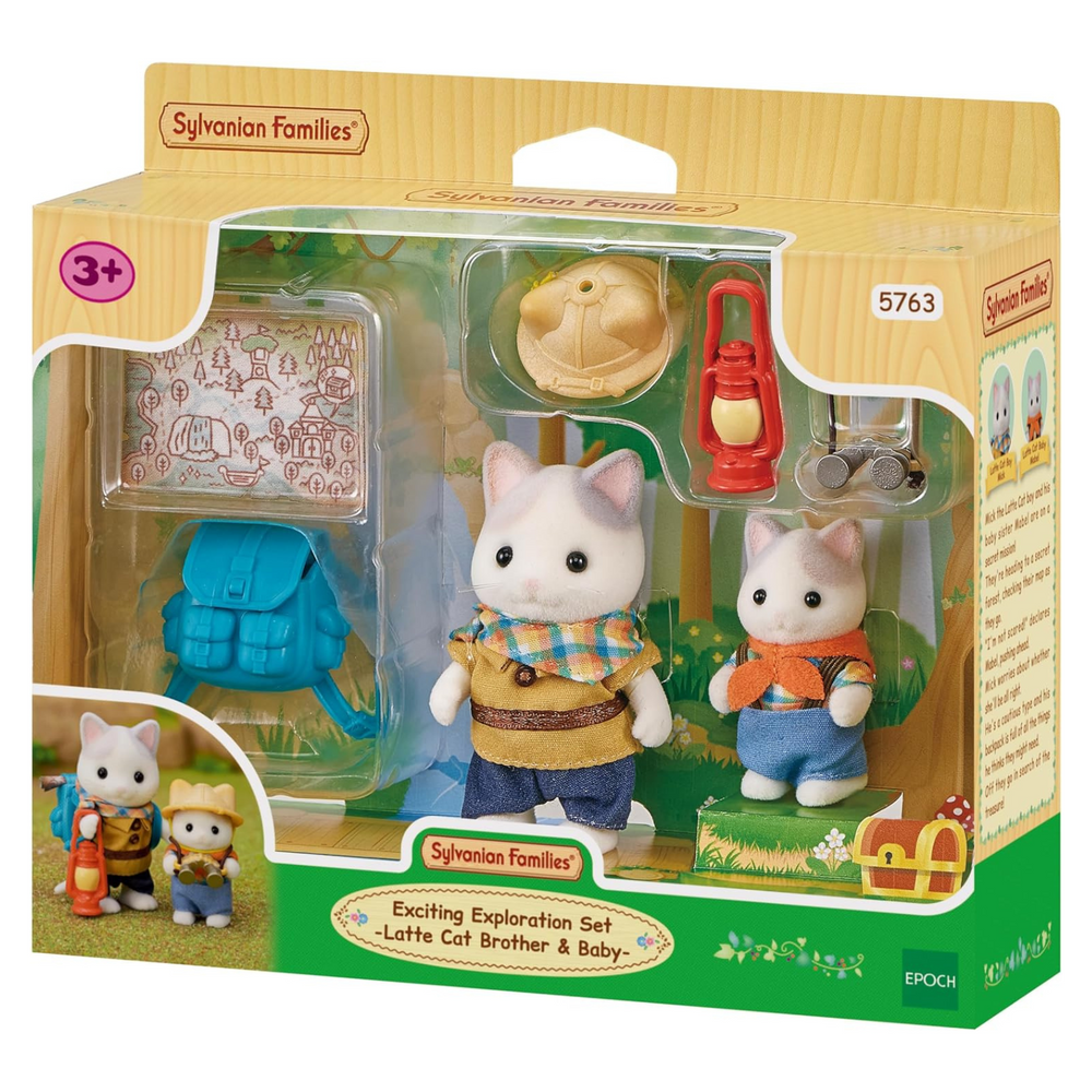 Sylvanian Families - Set da esplorazione Fratello e Bebè Gatto Latte