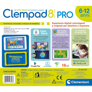 Tablet Educativo Clempad 8" PRO 6/12 anni