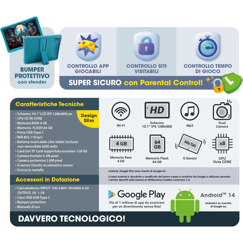 Tablet Educativo L.I.A. Mio Tab 10"