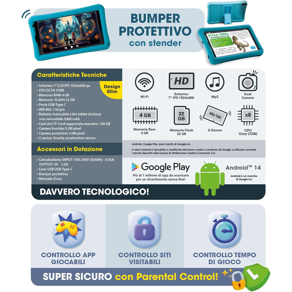 Tablet Educativo L.I.A. Mio Tab 7"