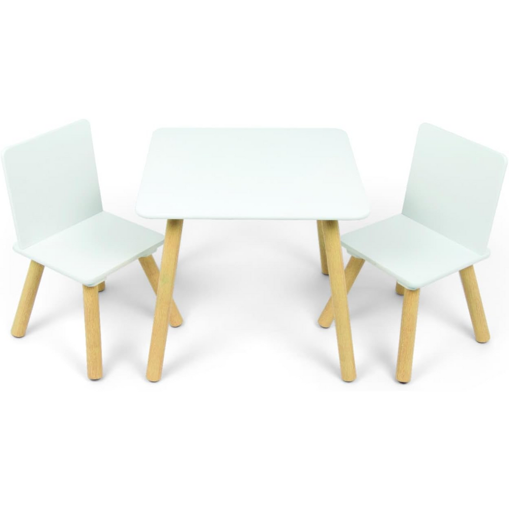 Tavolino con 2 sedie in legno Bianco