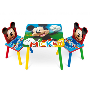 Tavolino con 2 sedie in legno Mickey Mouse Colors