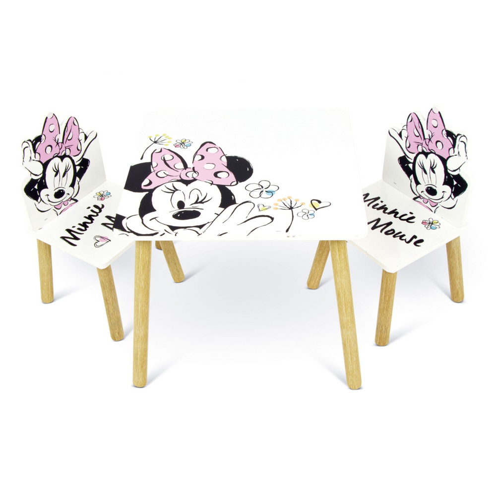 Tavolino con 2 sedie in legno Minnie