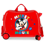 Trolley Cavalcabile 4 Ruote Mickey Mouse Circle Rosso