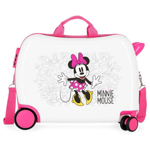 Trolley Cavalcabile 4 Ruote Minnie Enjoy The Day Bianco 50 cm