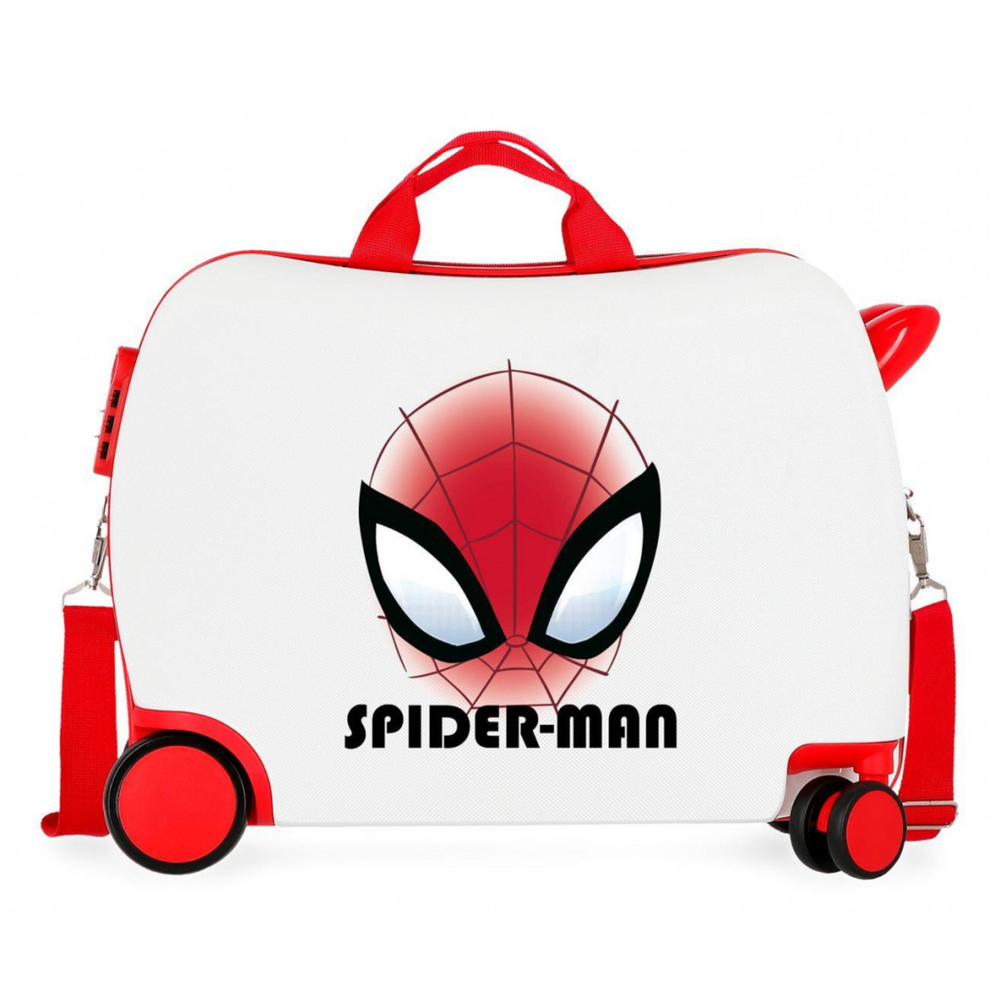 Trolley Cavalcabile 4 Ruote Spiderman Authentic Bianco