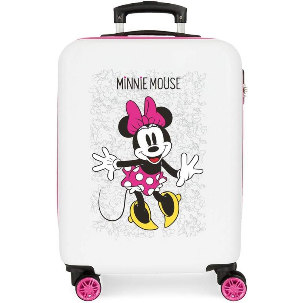 Trolley Rigido Minnie Enjoy The Day Bianco 55 cm