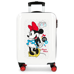 Trolley Rigido Minnie Enjoy The Day Dots Bianco 55 cm