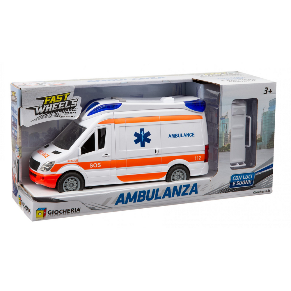 Ambulanza luci e suoni con lettino