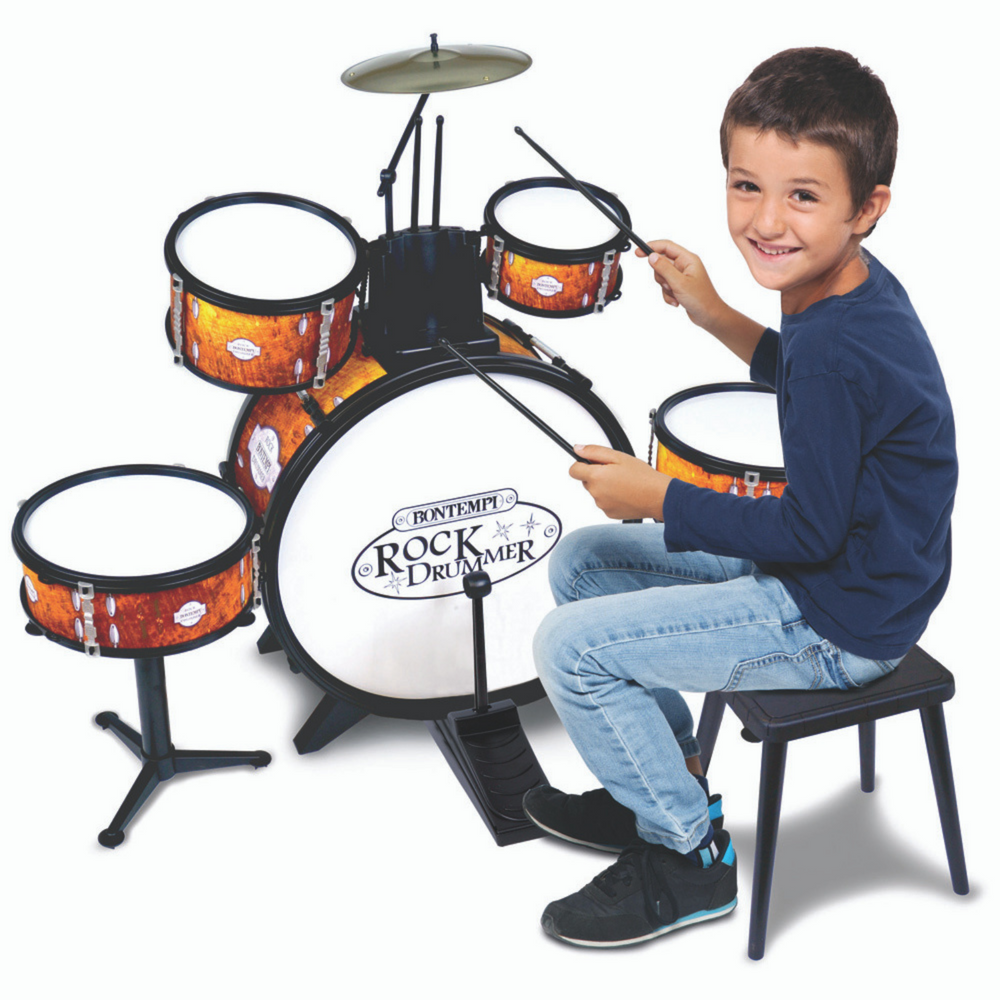Batteria Grancassa 6 elementi con sgabello Bontempi