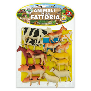 Busta animali della fattoria 14 pezzi
