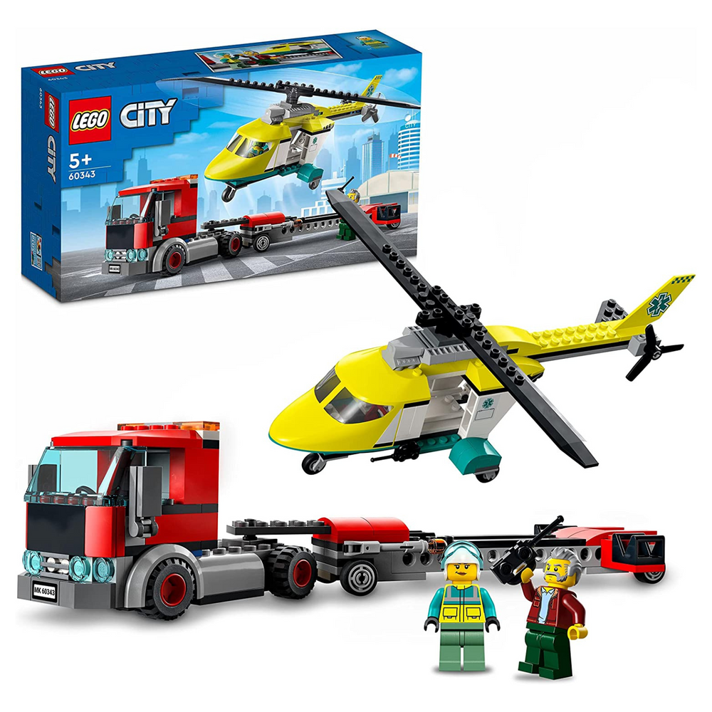 Lego City 60343 - Trasportatore di Elicotteri di Salvataggio
