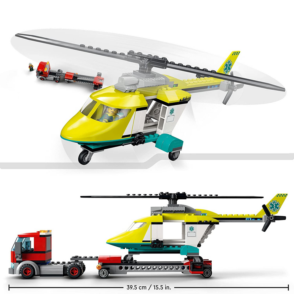 Lego City 60343 - Trasportatore di Elicotteri di Salvataggio
