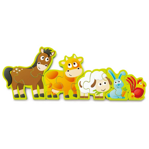 Puzzle numeri e animali della fattoria - Hape