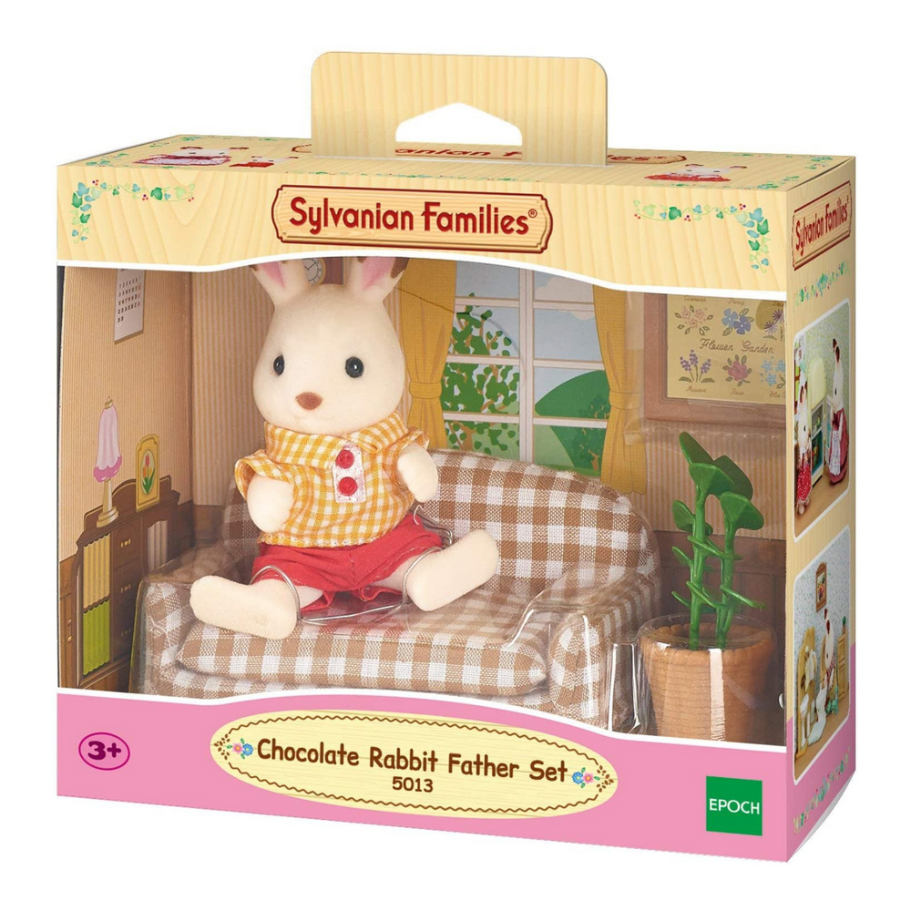 Sylvanian Families - Papà Coniglio cioccolato con divano