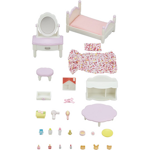 Sylvanian Families - Set Tavolino Beauty e Camera Da Letto