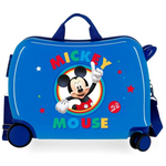 Trolley Cavalcabile 4 Ruote Mickey Mouse Circle Azzurro