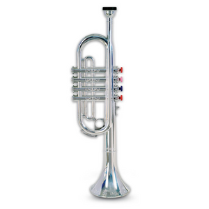 Tromba cromata a 4 pistoni note colorate Bontempi