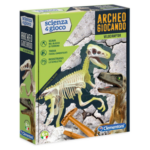 Velociraptor luminoso al buio Archeogiocando